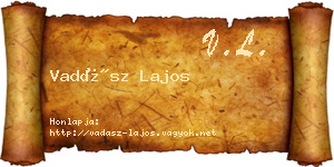Vadász Lajos névjegykártya